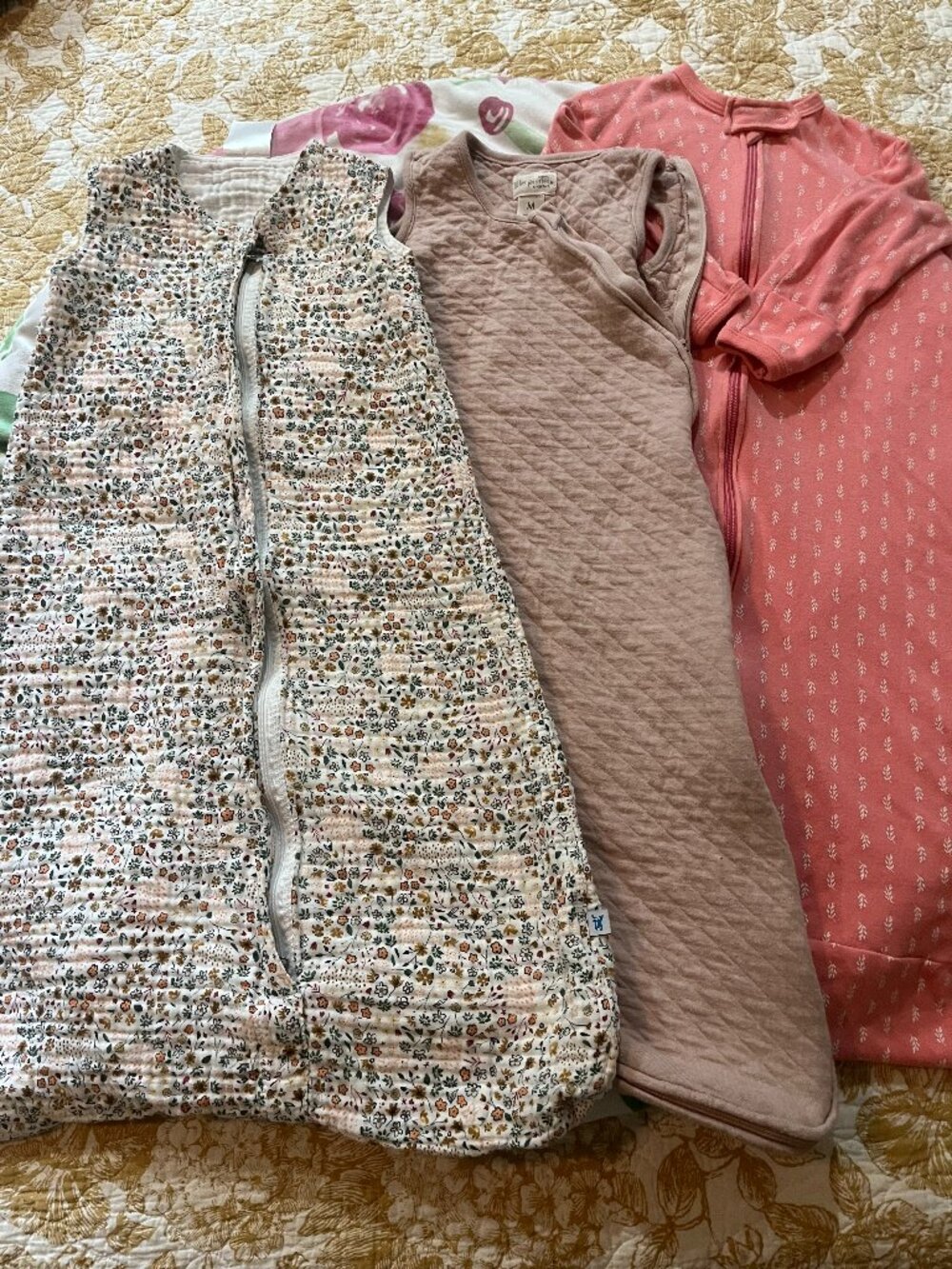 3 sleep sack 12-18 months; 2 sleeveless one with cuffed sleeves